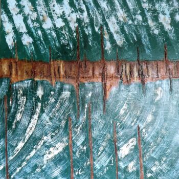 Peinture intitulée "Vibrations célestes" par Sylvie Tricard, Œuvre d'art originale, Huile Monté sur Châssis en bois