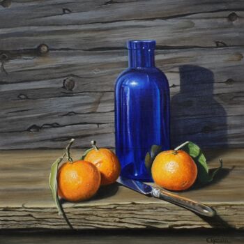 Pittura intitolato "vitamines 2" da Catherine Morvan, Opera d'arte originale, Olio Montato su Pannello di legno