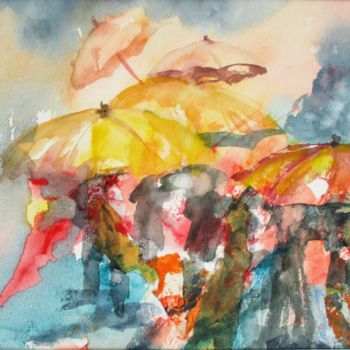 Painting titled "Conciliabule II" by Navema, Original Artwork, Watercolor