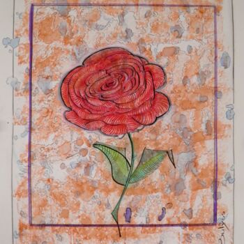 Drawing titled "Marie Rose" by Marc Bulyss, Original Artwork, Conté