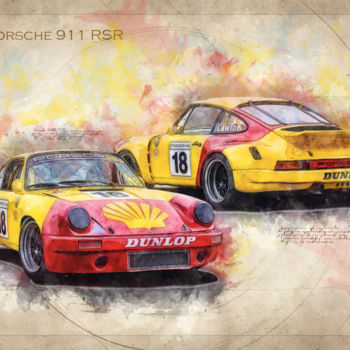 摄影 标题为“1974 Porsche 911 RSR” 由Stuart Row, 原创艺术品, 操纵摄影