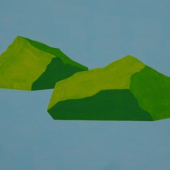 Painting titled "water rocks" by Ed Weyden, Original Artwork, Acrylic