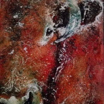 Malerei mit dem Titel "Lulubelle III Pink…" von Isabelle Mathis, Original-Kunstwerk, Emaille