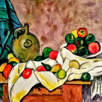 Painting titled "Fruits" by René Etienne, Original Artwork, Acrylic