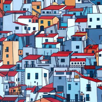 Peinture intitulée "Échelles" par Ax Creart, Œuvre d'art originale, Acrylique