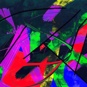 Digitale Kunst getiteld "Graffiti Uit Kleur" door Robert Haccuria, Origineel Kunstwerk, Digitaal Schilderwerk