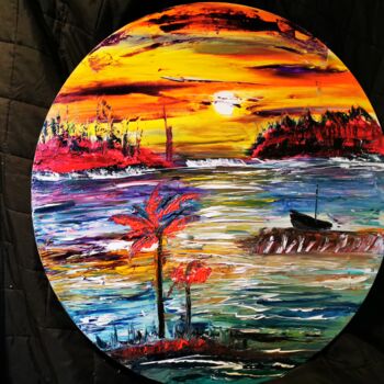 Ζωγραφική με τίτλο "reflections seascape" από Pascal Jung, Αυθεντικά έργα τέχνης, Λάδι