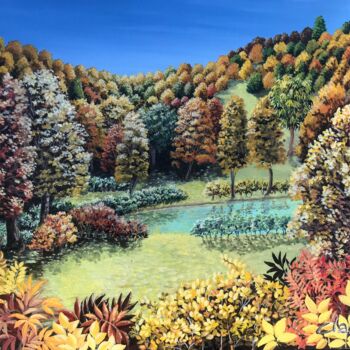 Painting titled "Jour d automne" by Claire Morand, Original Artwork, Acrylic