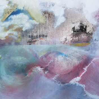 Painting titled "VAGUE Hommage à Hok…" by Daniele Sanchez Dsz, Original Artwork, Acrylic Mounted on Wood Stretcher frame