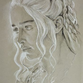 Disegno intitolato "Daenerys (Emilia Cl…" da Thierry Villers, Opera d'arte originale, Matita