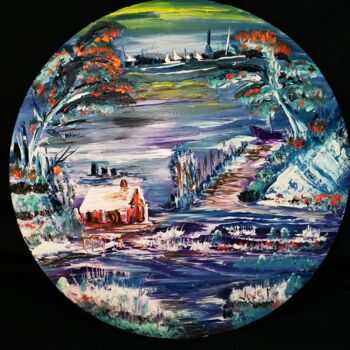 Schilderij getiteld "Dream vallee" door Pascal Jung, Origineel Kunstwerk, Olie