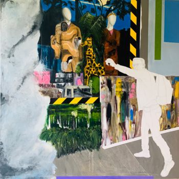 绘画 标题为“Vitrines à Paris 2” 由Vladimir Paun-Vrapciu, 原创艺术品, 油