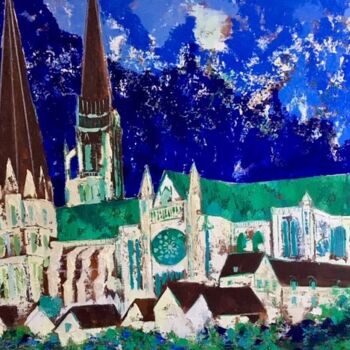 Peinture intitulée "Majestueuse cathedr…" par Julie D'Aragon, Œuvre d'art originale, Huile