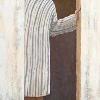 Painting titled "Un vieux souvenir -…" by Noëlle Lassailly, Original Artwork, Acrylic Mounted on Wood Stretcher frame