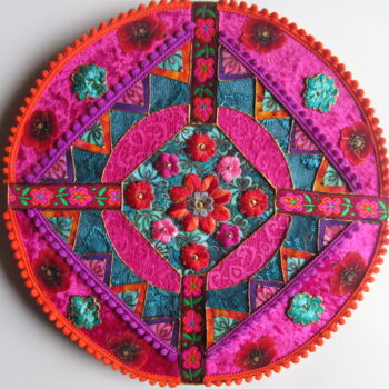 Art textile intitulée "la bohème1" par Manon, Œuvre d'art originale, Tissu