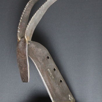 Sculpture titled "Trophée alpestre" by Claude Germain, Original Artwork, Metals
