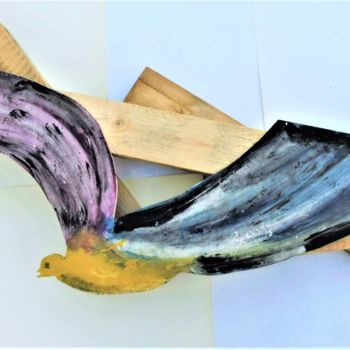 Sculpture intitulée "oiseau charpenté 3" par Servin, Œuvre d'art originale, Plastique