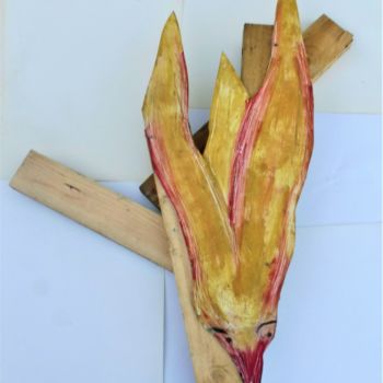 Sculpture intitulée "oiseau charpenté" par Servin, Œuvre d'art originale, Plastique