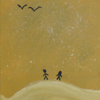Peinture intitulée "In the desert" par Quentin Monnet, Œuvre d'art originale, Acrylique
