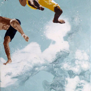 Painting titled ""égalité d'Atlantiq…" by Sandrine Gergaud, Original Artwork, Acrylic Mounted on Wood Stretcher frame