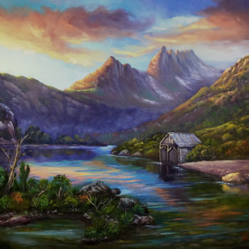 Ζωγραφική με τίτλο "First light on Crad…" από Christopher Vidal, Αυθεντικά έργα τέχνης, Λάδι
