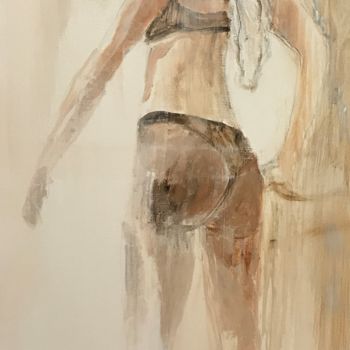 Painting titled "Let's swim" by Tiny De Bruin, Original Artwork, Acrylic