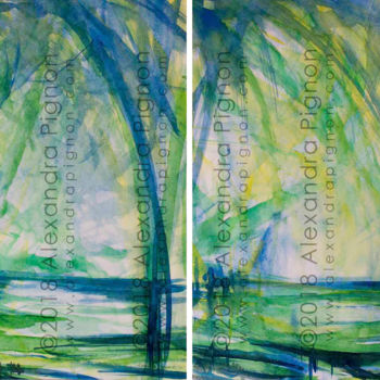 Painting titled "Twin - 2018" by Alexandra Pignon, Original Artwork, Watercolor