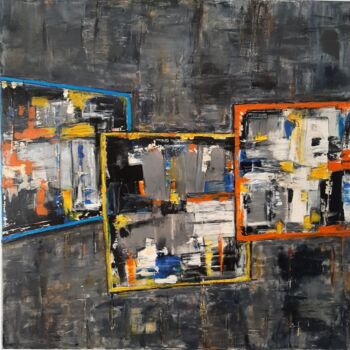 "Trois Fenêtres" başlıklı Tablo Jeanne-Marie Delbarre tarafından, Orijinal sanat, Akrilik Ahşap Sedye çerçevesi üzerine mont…