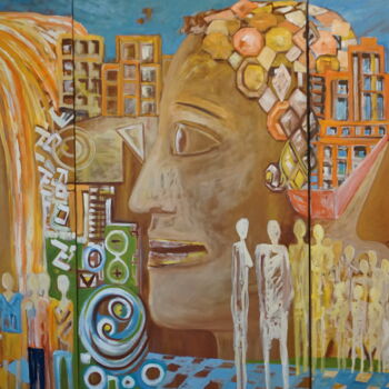 Painting titled "Masters within" by Peter Stutz, Original Artwork, Oil Mounted on Wood Stretcher frame