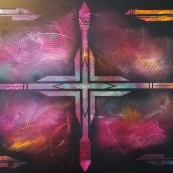 Peinture intitulée "Stained glass" par Trä  Abstract Painting, Œuvre d'art originale, Acrylique