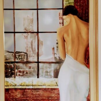 Painting titled "Attesa" by Enrico Franceschetti, Original Artwork, Oil