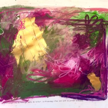 Peinture intitulée "Au printemps tu ver…" par Benedicte Caillat, Œuvre d'art originale, Acrylique