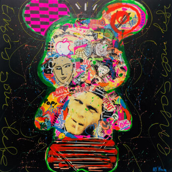 Painting titled "Love pop Bear" by Patricia Ducept (Art'Mony), Original Artwork, Acrylic