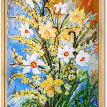 Peinture intitulée "Peinture, Fleurs" par Pierre-André Doriot, Œuvre d'art originale, Aquarelle Monté sur Métal
