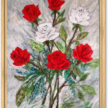 Peinture intitulée "Aquarelle, Oeillets" par Pierre-André Doriot, Œuvre d'art originale, Aquarelle Monté sur Métal