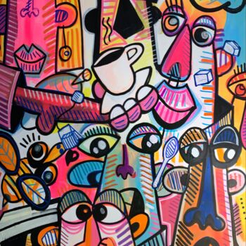 Painting titled "Les Trumpis artiste…" by Osso Denis, Original Artwork, Acrylic