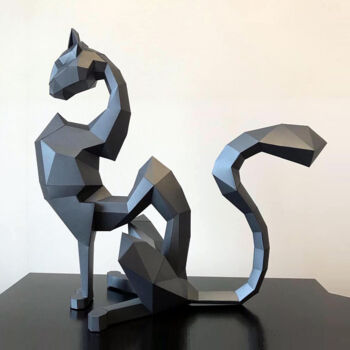 雕塑 标题为“Sculpture de chat E…” 由Ecogami, 原创艺术品, 纸