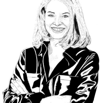 「Jodie Foster」というタイトルの描画 Pascal Tavarnerによって, オリジナルのアートワーク, インク