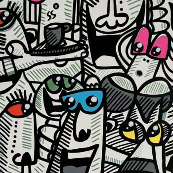 Painting titled "Les trumpis série p…" by Osso Denis, Original Artwork, Acrylic