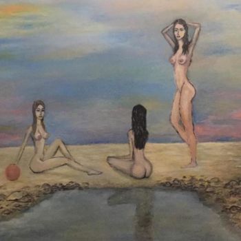 「Девушки на краю све…」というタイトルの絵画 Рамзес Тлякодуговによって, オリジナルのアートワーク, オイル