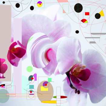 Digitale Kunst getiteld "Orchidée de Natalia" door Marc Bulyss, Origineel Kunstwerk, Digitaal Schilderwerk