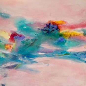 Ζωγραφική με τίτλο "Endless Flow II" από Maria Bacha, Αυθεντικά έργα τέχνης, Ακρυλικό Τοποθετήθηκε στο Ξύλινο φορείο σκελετό