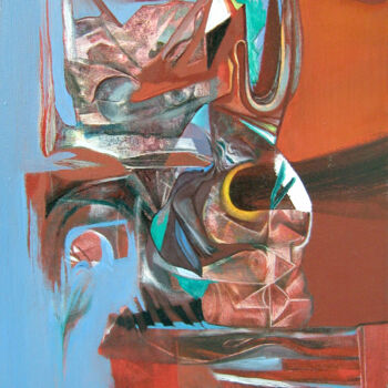 Painting titled "On The Edge" by Aeon, Original Artwork, Oil Mounted on Wood Stretcher frame