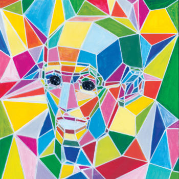 Painting titled "Polygonal man" by Vladimir Tyuryaev, Original Artwork, Acrylic