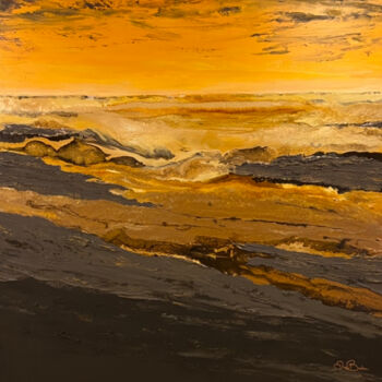 Peinture intitulée "Reflets apaisants" par Diane Breton, Œuvre d'art originale, Acrylique Monté sur Châssis en bois
