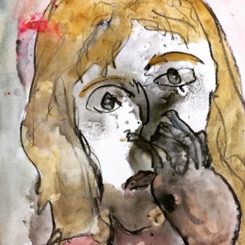 Painting titled "« Au bord de l’abîm…" by Ananda Eva, Original Artwork, Acrylic