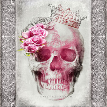 Arte digitale intitolato "Skull Queen V2" da Xristastavrou, Opera d'arte originale, Pittura digitale