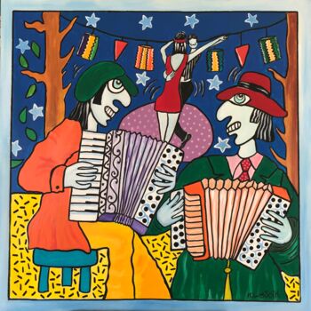 제목이 "ACCORDEONS"인 미술작품 Henri Wojcik로, 원작, 아크릴
