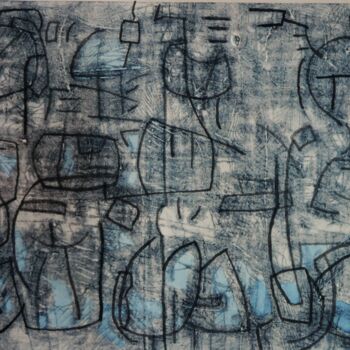 Εκτυπώσεις & Χαρακτικά με τίτλο "Confinement 4" από Philippe Casaubon, Αυθεντικά έργα τέχνης, Μονοτυπία