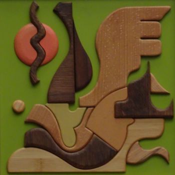 Sculpture titled "holidays" by Sebastien Riga, Original Artwork, Wood